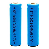 2 Baterias Recarregavel 14500 3.7v 9800 Mah