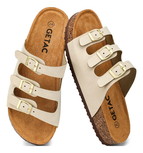 Sandalias Corcho Chanclas Mujer 3 Correas Ajustables | MercadoLibre