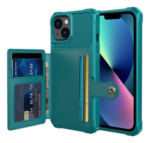 Funda De Piel Magnética Tipo Cartera Para iPhone