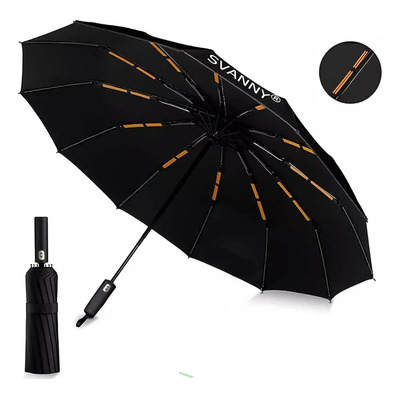 Svanny Paraguas Sombrilla Automática con Protección UV - Apertura\u002FCierre Automático, 24 Varillas, Resistente al Viento - Negro | MercadoLibre