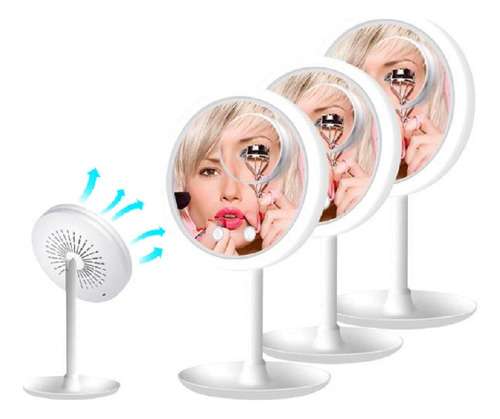 Espejo Led Con Ventilador - Espejo De Maquillaje Con Luz - X