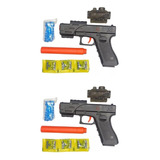 2 Pistolas De Hidrogel Modelo Glock Retráctil- Manual 