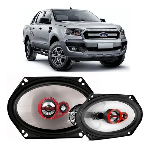 Par Alto Falante Porta Traseira Bravox 5x7 F250  Ford Ranger