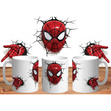 Taza De Ceramica Spiderman El Hombre Araña Ilusion Optica 3d