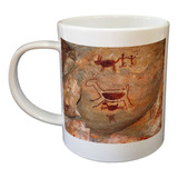 Taza De Plastico Pinturas Rupestres Dibujo Hombre Lanza