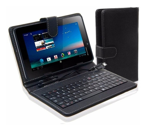 Funda Tablet 7 Pulgadas Con Teclado Micro Usb + Lapicera