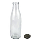 Botellas De Vidrio Lechera 1 Litro Pack 24 Con Tapa Incluida
