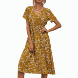 Vestido Larga Mujer Floral Moda Casual Fiesta Elegante