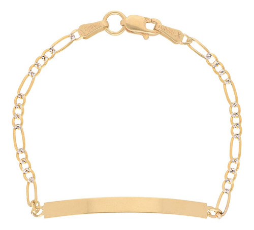 Pulsera Esclava Oro 10k 14cm Bebe Niño Bautizo Figaro Niños