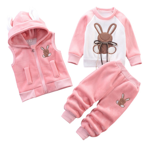 Conjunto Poleron Buzo Chaleco Polar Niña 