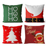 Kit Capas Almofadas Decorativas Natal 2024 Ho Ho Ho 45x45