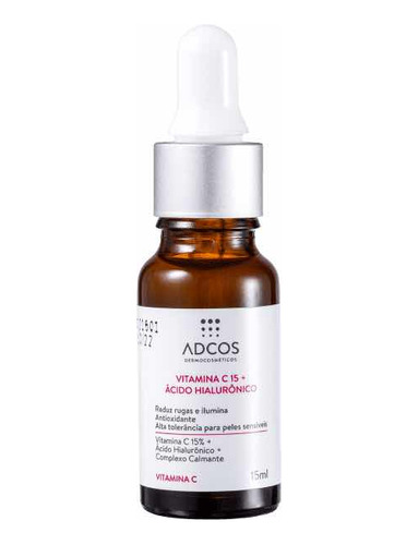 Adcos Vitamina C 15 + Ácido Hialurônico - Sérum 15ml