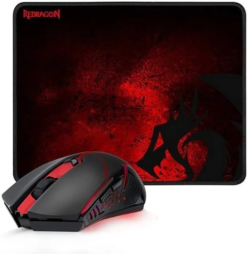 Kit Redragon M601wl-ba Mouse+padmouse, Negro; Electrotom