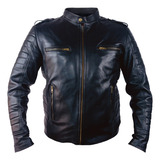 Chamarra 100% Piel - Artesanal - Estilo Motociclista - Biker