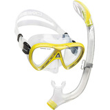 Combo Cressi Pegaso & Iguana Semidry Para Snorkeling Y Buceo Color Amarillo