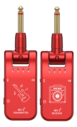 A Sistema Transmissor Sem Fio Uhf De 4 Canais Para Guitarra