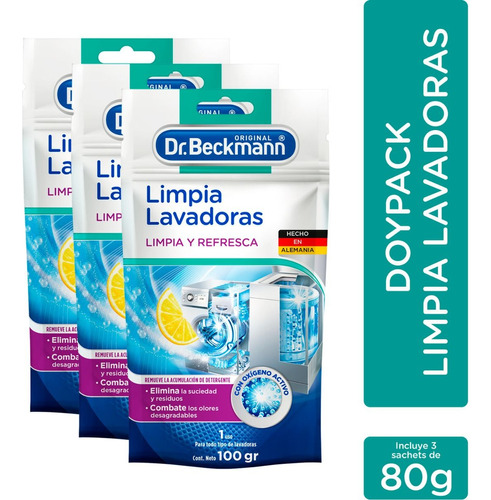 Doy Pack Limpia Lavadoras 100g 3pz Dr. Beckmann
