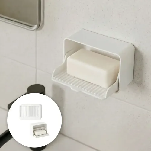 Jabonera Autoadhesiva Pared Porta Jabón Esponja Baño