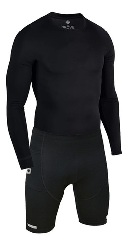 Conjunto Térmico Frio Camisa Bermuda De Compressão Esportiva
