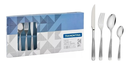 Set 24 Cubiertos Cuchillo Asado Y Carnes Athenas Tramontina 66940/847 Acero Inoxidable Samihome