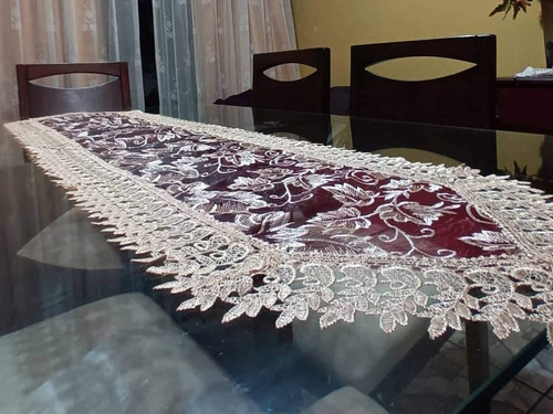 Caminos De Mesa En Encaje Organza Y Tul , 1.80x 0.40 Mts 