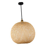 Lámpara Colgante Creativa De Bambú Tejido En Mimbre Para Sal