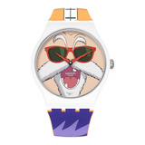 Swatch X Dragon Ball Z Suoz346 Kamesennin /relojeria Violeta Color De La Correa Naranja-violeta