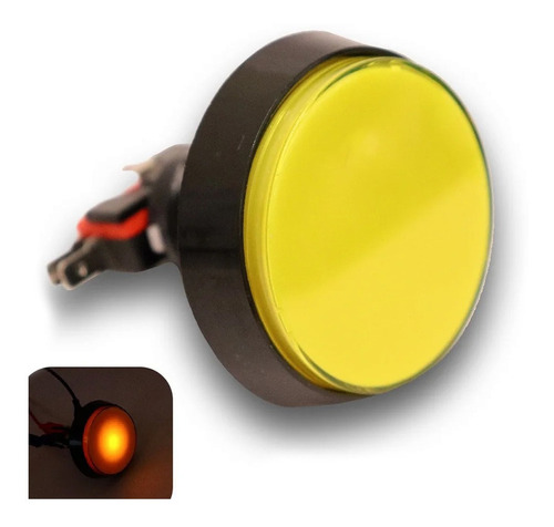 Botão Para Fliperama Arcade 60mm De Diâmetro Iluminado Led