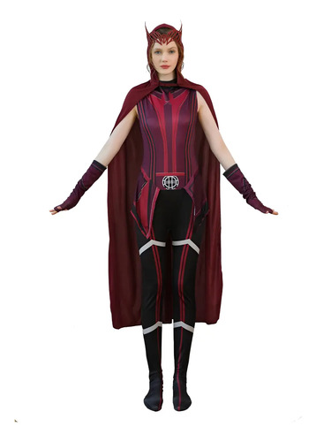Wanda Vision Scarlet Witch Disfraz Cosplay Mono+ Capa+tocado