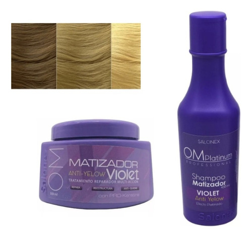 Pack Shampoo + Crema Matizador Violeta Salonex 500ml