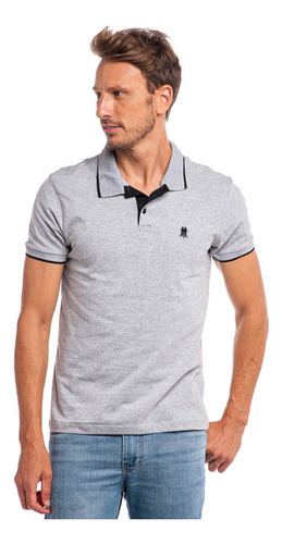 Polo Masculina Filete 100% Algodão Polo Wear Mescla Médio