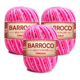 Barbante Barroco Multicolor 200g Cor 9427 Flor Kit 3 Unidade