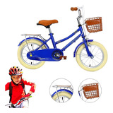 Bicicleta Urbana Infantil R-20 Canastilla Ruedas Auxiliares Color Azul Tamaño Del Cuadro 20