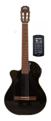 Guitarra Electro Criolla La Alpujarra 300kec Zurda Negra