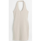 Vestido H&m De Algodon Con Cuello Halter - Talle : M.