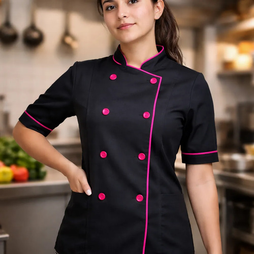 Filipina Chef Mujer Negra Con Rosa Fucsia En Poliéster Mc | MercadoLibre