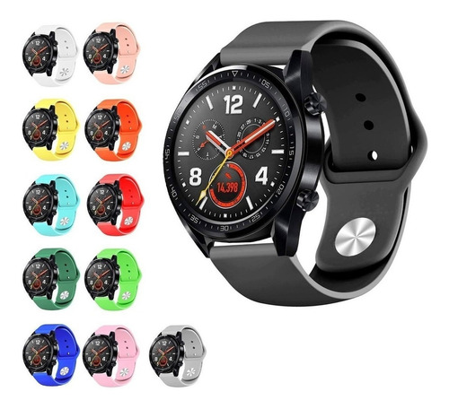 2 Correas Deportivas Lisas Para Huawei Watch Gt