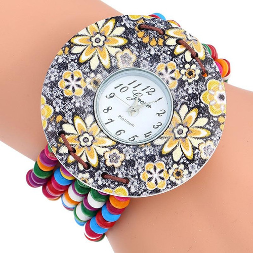 Reloj Mayoreo Mujer Playero Moda Dama Artesania Madera A270