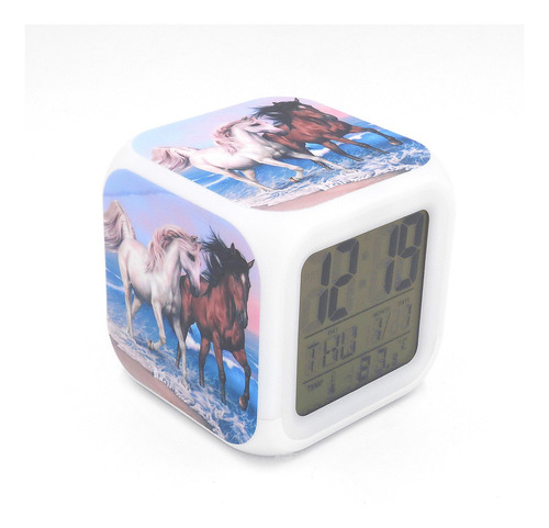 Egs Reloj Despertador Digital Con Forma De Caballo Blanco Y.