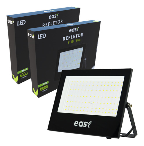 Kit 2 Refletor Prova D'água 200w Luz Fria 6500k Easy Avant