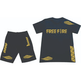 Conjuntos Deportivos Freefire Camiseta+pantaloneta