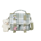 Lindo Bolso Jk Plaid Campus Uniform, Bandolera De Nailon