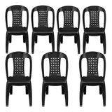 7 Cadeiras Bistro Plástica Resistente Para Mesa Jogos Jardi