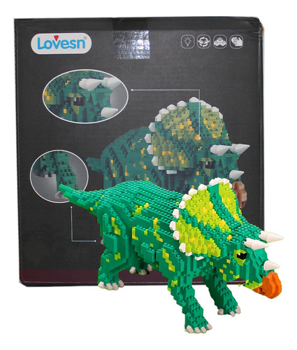 Set Armable Bloques Dinosaurio, Triceratops
