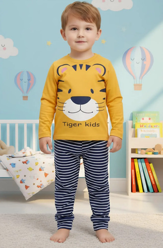 Conjunto Para Niño Playera Tigre Y Pantalon D'lurig Kids