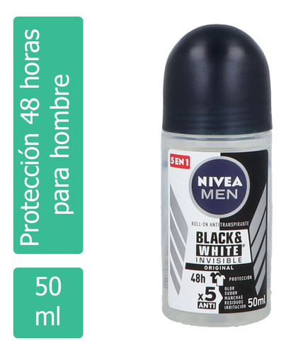 Antitranspirante Nivea Men Invisible For Black And White Rol