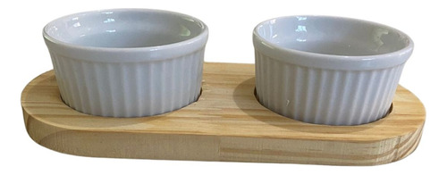 Tábua Petisqueira Churrasco Molhadeira Ramekin Porcelana