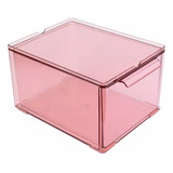 Caja Acrilico Transparente Cajon Pequeño Rosa  Disponibles