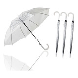 Kit 5 Guarda Chuva Transparente Automático Eventos Decoração