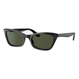 Anteojos De Sol Ray-ban Lady Burbank Small Con Marco De Acetato Color Polished Black, Lente Green Clásica, Varilla Polished Black De Acetato - Rb2299